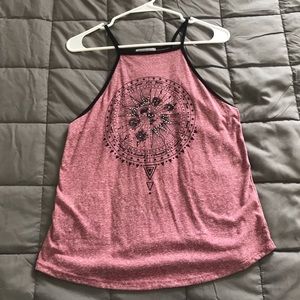 High Neck Zodiac Heather Red Tank